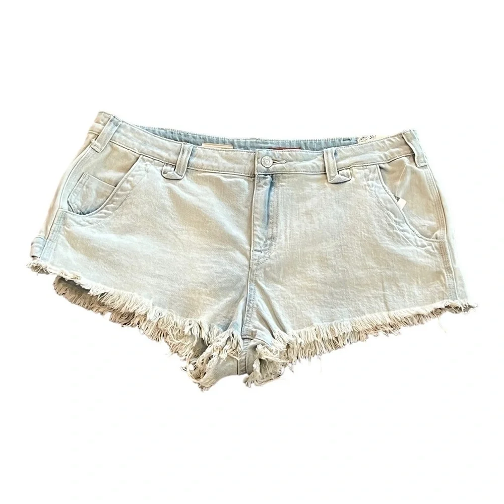 ANTHROPOLOGIE PILCRO Shortie Shorts Cutoff Light Wash Denim NEW $98 - Picture 5 of 12
